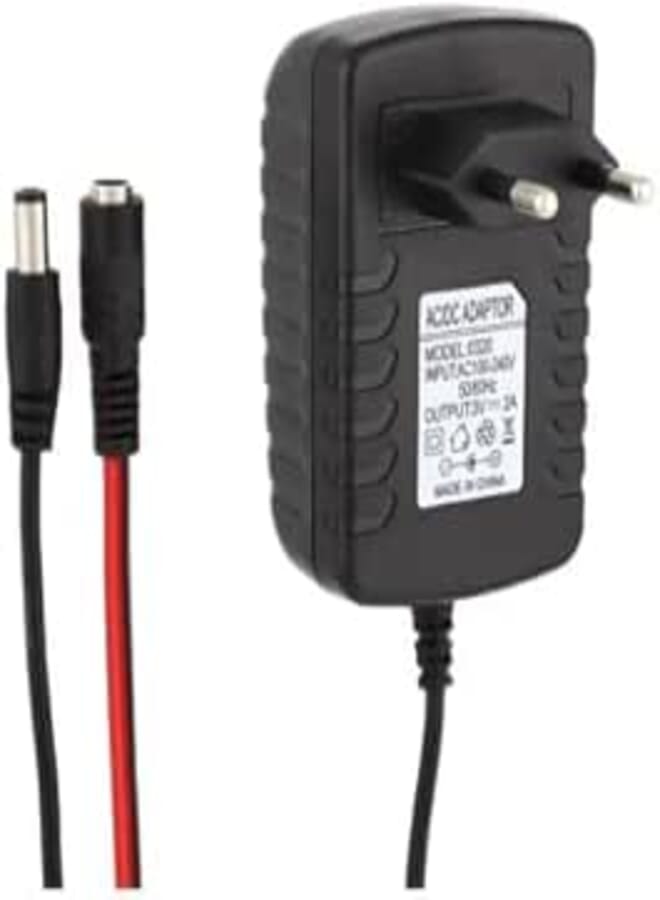 StraTG AC/DC Power Supply Adapter 3V 2A | Universal Adapter for CCTV Cameras & Gas Water Heater Ignition | Output Overvoltage, Short Circuit, and Surge Protection